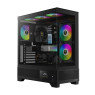 GAMDIAS Mid Tower Gaming Computer Case w/Display& App, ATX Tempered Glass PC Case, Built-in 3X 120mm ARGB PWM Fans, Up to RTX 4000 GPU/VGA 410mm& 360mm AIO/Radiator& 6x120mm Fans& 160mm CPU Cooler - GD-ATLAS-M1-BL